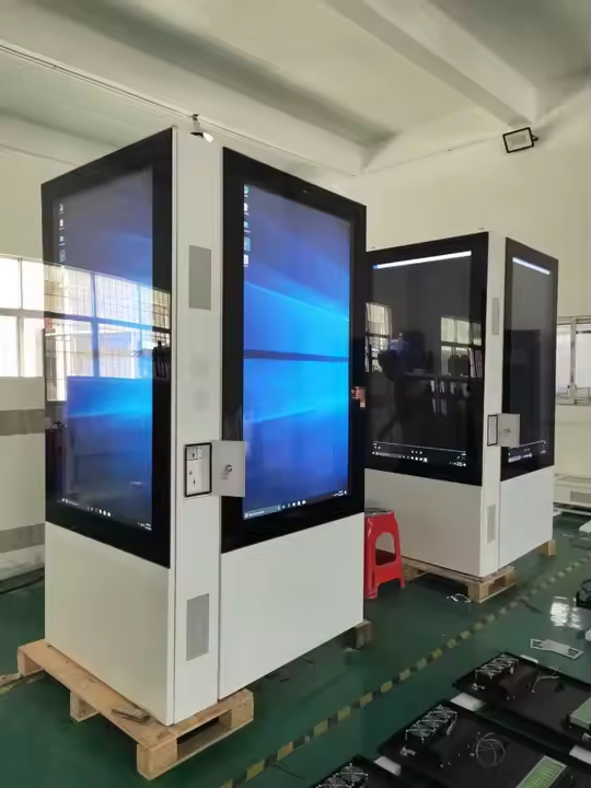 49 55 65 tum utomhus AG AR Glass 4K Dubbelsidig digital skyltning med 4G