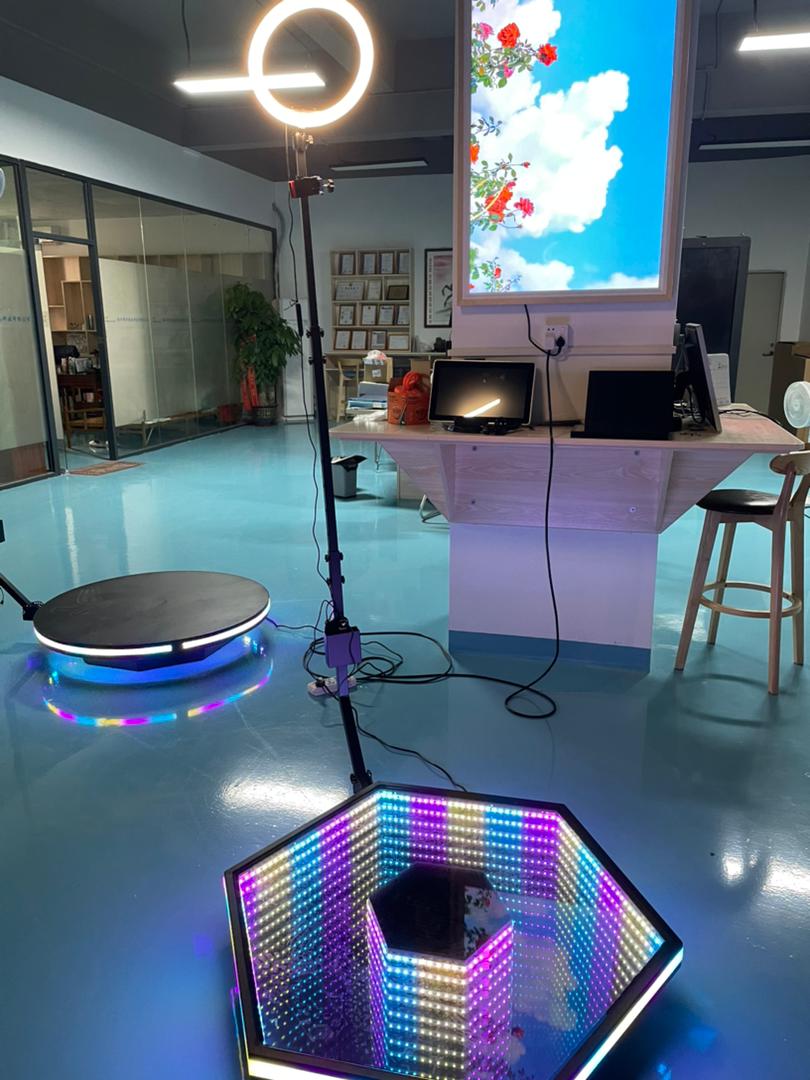Roterande 3D -holografisk display automatisk 360 graders selfie fotobås